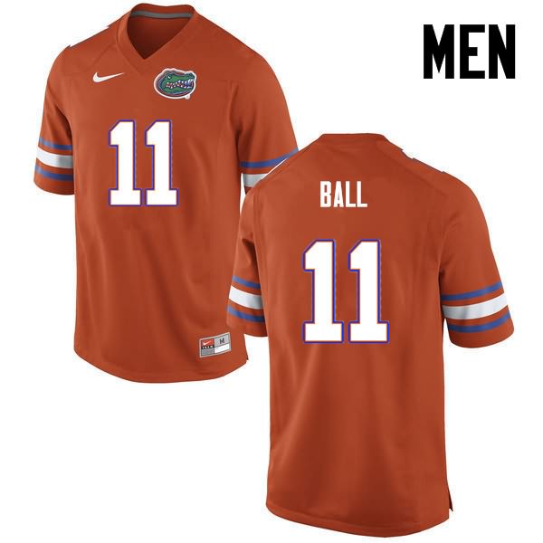 Men's NCAA Florida Gators Neiron Ball #11 Stitched Authentic Nike Orange College Football Jersey MLY8865IL